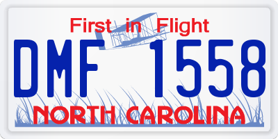NC license plate DMF1558