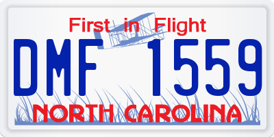NC license plate DMF1559