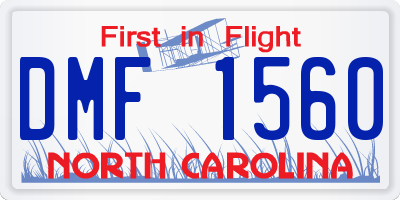 NC license plate DMF1560