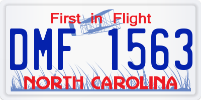 NC license plate DMF1563