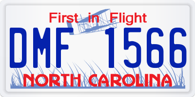 NC license plate DMF1566