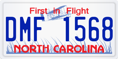 NC license plate DMF1568