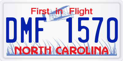 NC license plate DMF1570