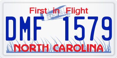 NC license plate DMF1579