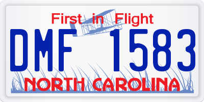 NC license plate DMF1583