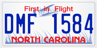 NC license plate DMF1584