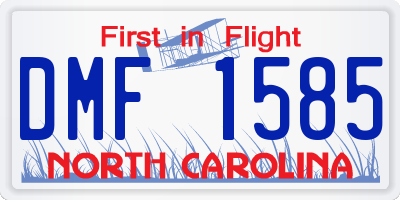 NC license plate DMF1585