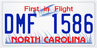 NC license plate DMF1586