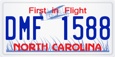 NC license plate DMF1588