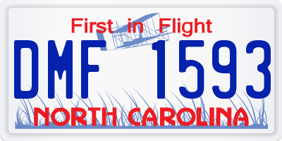 NC license plate DMF1593