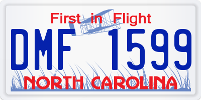 NC license plate DMF1599