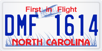 NC license plate DMF1614