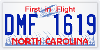 NC license plate DMF1619