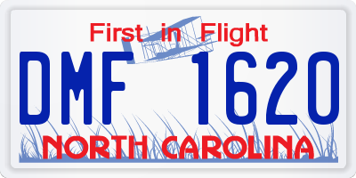 NC license plate DMF1620