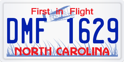 NC license plate DMF1629