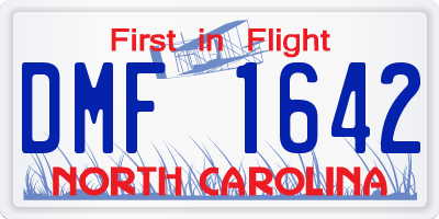 NC license plate DMF1642