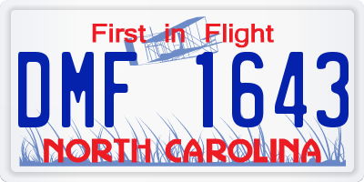 NC license plate DMF1643