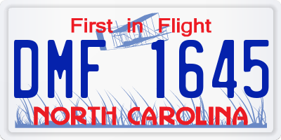 NC license plate DMF1645