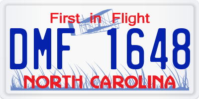 NC license plate DMF1648