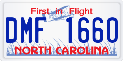 NC license plate DMF1660