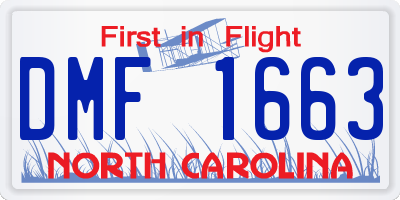 NC license plate DMF1663