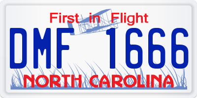 NC license plate DMF1666