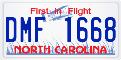 NC license plate DMF1668