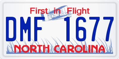 NC license plate DMF1677