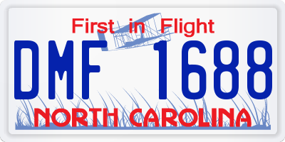 NC license plate DMF1688