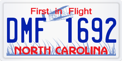 NC license plate DMF1692
