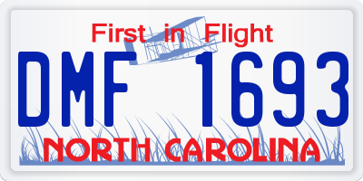 NC license plate DMF1693