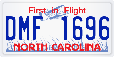 NC license plate DMF1696