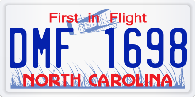 NC license plate DMF1698