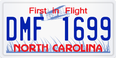 NC license plate DMF1699