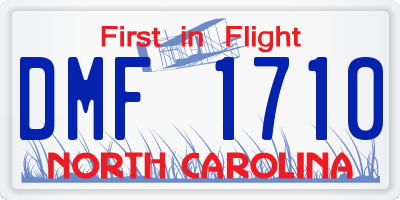 NC license plate DMF1710