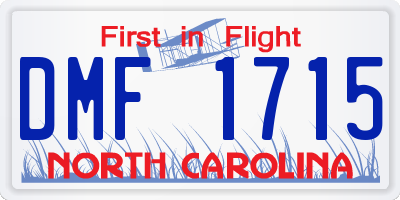 NC license plate DMF1715