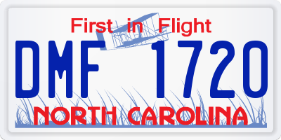 NC license plate DMF1720