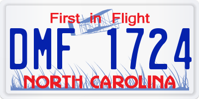 NC license plate DMF1724