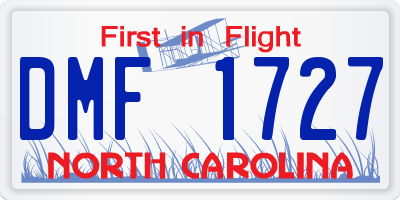 NC license plate DMF1727
