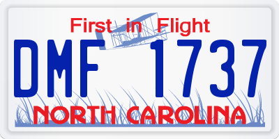NC license plate DMF1737