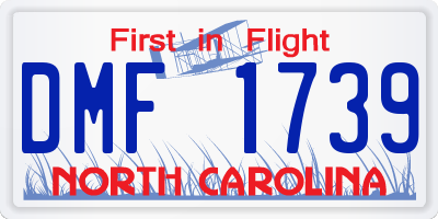 NC license plate DMF1739