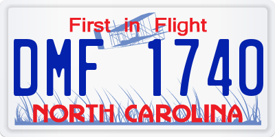 NC license plate DMF1740
