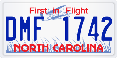 NC license plate DMF1742