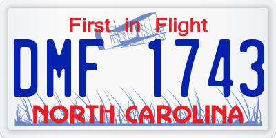 NC license plate DMF1743
