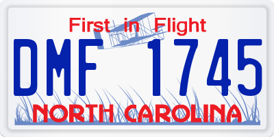 NC license plate DMF1745