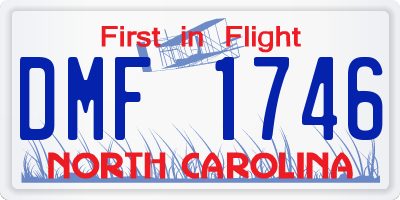 NC license plate DMF1746