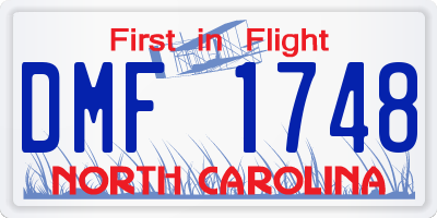 NC license plate DMF1748