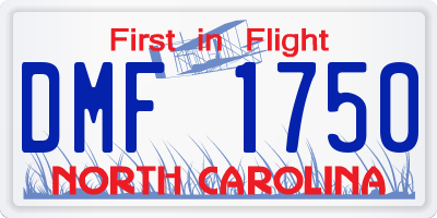 NC license plate DMF1750