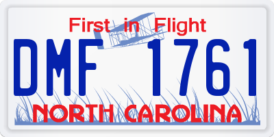 NC license plate DMF1761