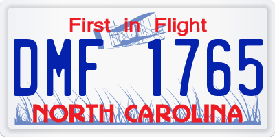 NC license plate DMF1765